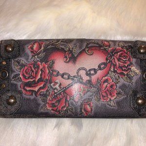Isabella Fiore Locked Heart Leather Wallet